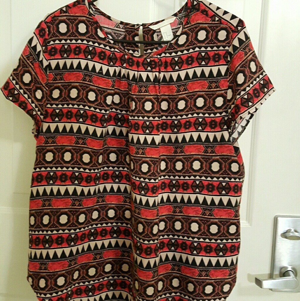 Black and red and white colors  top